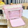 Cute Lolita Style Shoulder Bag Ruffle Lace Design Clear Pocket Tote Multicolor Kawaii Handbag Women Display Doll Transparent Bag