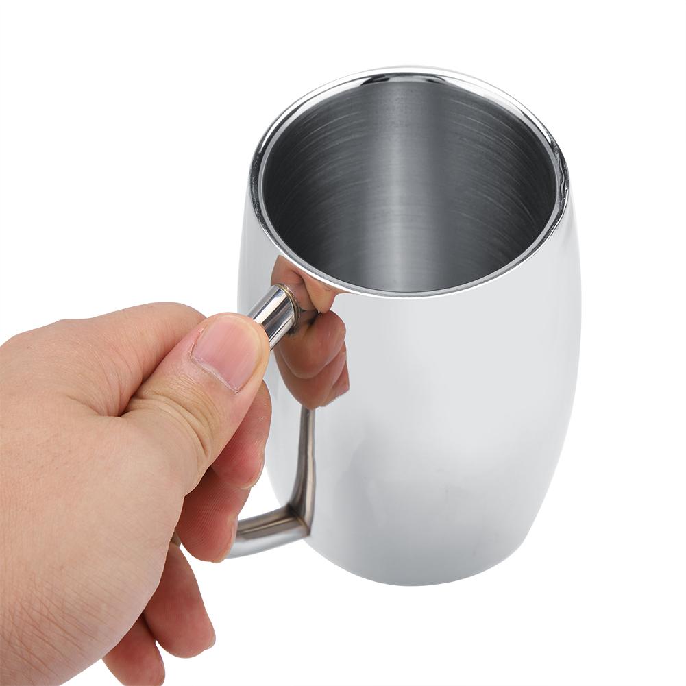 1 Stück Edelstahl Doppelwand Kaffeetasse Bier Teetasse mit Henkel für Küchengadget(# 2)