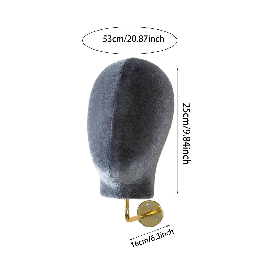 Mannequin Head Model Wall Mount Multipurpose Hat Rack Wig Holder Wig Stand for Wig Headwear Hats Beginner Hairdresser Training