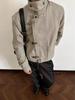 Vintage Distressed Aircraft Buckle Lapel Jacket, Unisex Spring/Autumn Retro Short Wide Workwear Style