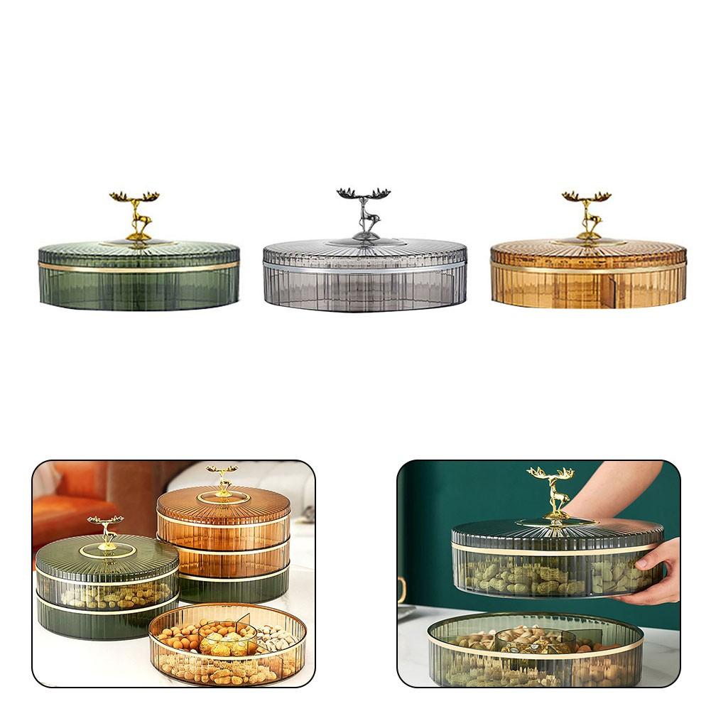 Snack Candy Dried Fruit Tray With Lid ABS Box Divided