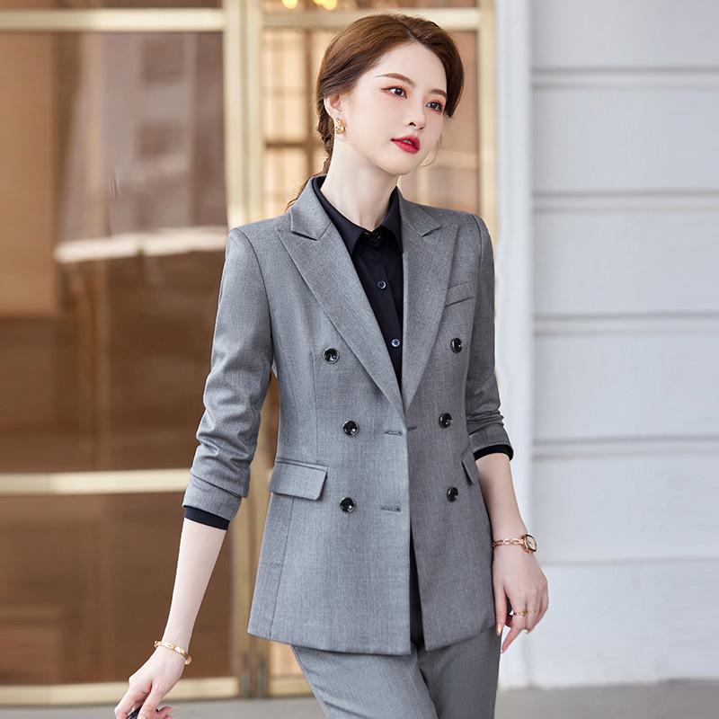 2023 High-End Women's Autumn Pant Suit: Elegant Formal Blazer Set for Professional Wear