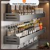30/40CM Kitchen Storage Rack with Hook Wall Mounted Seasoning Bottle Storage Shelf Knife Shovel Spoon Holder Kitchen Organizers450000