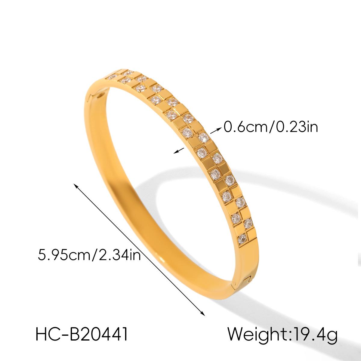 Jewelry 18K Gold Stainless Steel Jewelry Inlaid Zircon Bangle Niche High-end Bracelet Titanium Steel Band