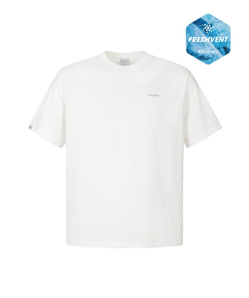 DISCOVERY EXPEDITION Uni Freshvent Semi-Overfit Small Logo Short Sleeve T-Shirt (White)