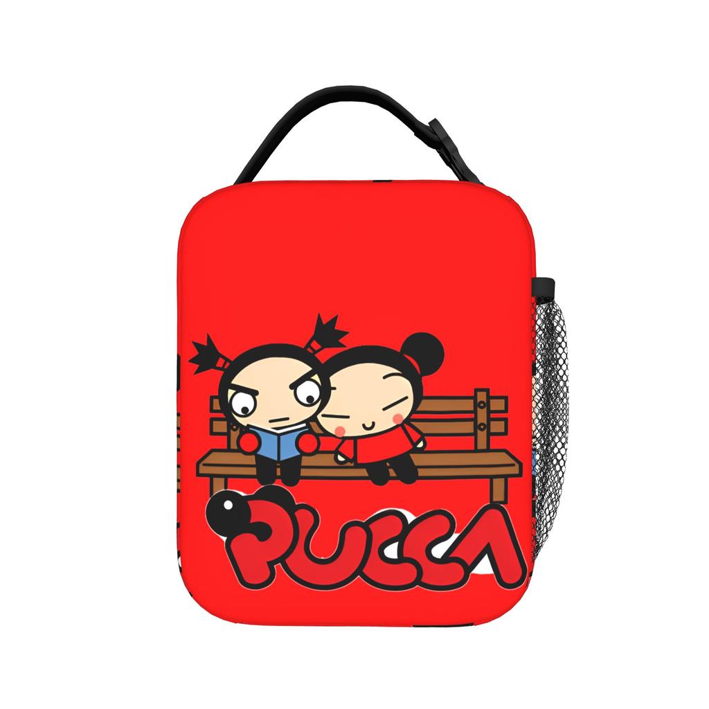 Pucca Garu Insulated Lunch Bag Cooler Bag Reusable,Lunch Container Cartoon Leakproof Tote Lunch Box Girl Boy Work Picnic