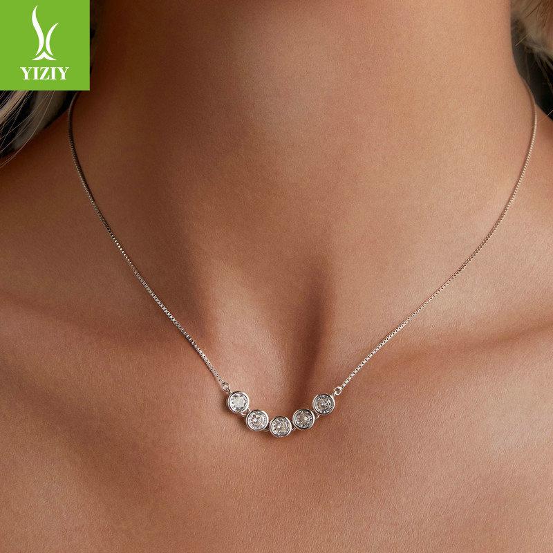 Minimalist Light Luxury 30 Points Moissanite Collarbone Chain, Exquisite And High-End 925 Sterling Silver Necklace Msn022