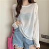 Korean Style Women's Ice Silk Sun Protection Loose Long Sleeve T-Shirt