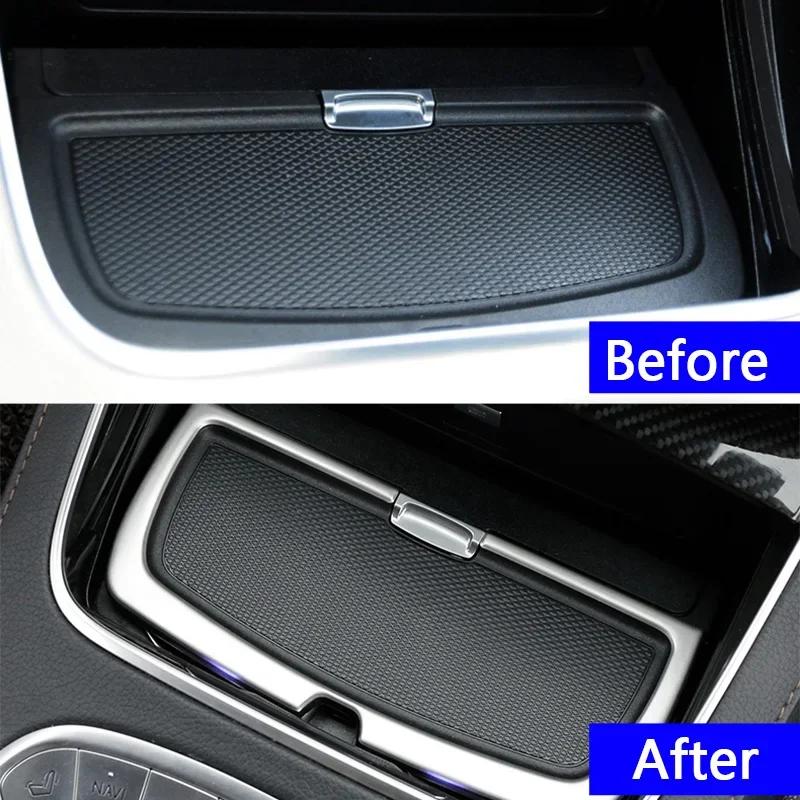 Car Styling Center Console Water Cup Holder Frame Sticker For Mercedes Benz S Class W222 2014-18 Interior Decals