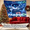 Custom Name Personalized Cosmic Bot Crew Print Tapestry, Wall Art Decor, Bedroom, Dorm, Apartment, LivingRoom, Party Backdrop, Gift for Birthday