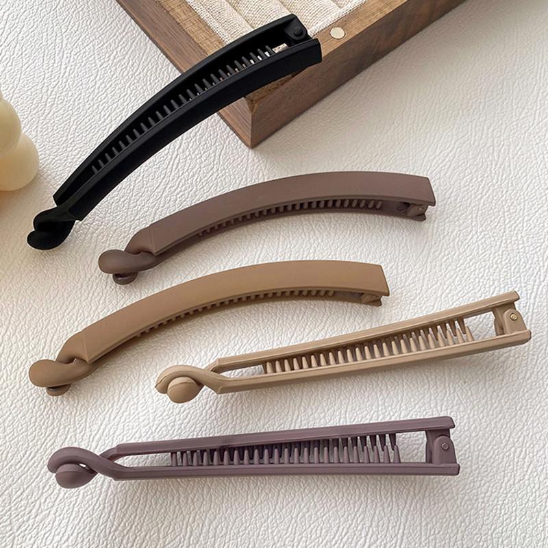 Versatile Frosted Banana Clips Elegant Ponytail Hairpin Simple Traceless Barrettes For Women Girls Fashion Hair Accessories Gift