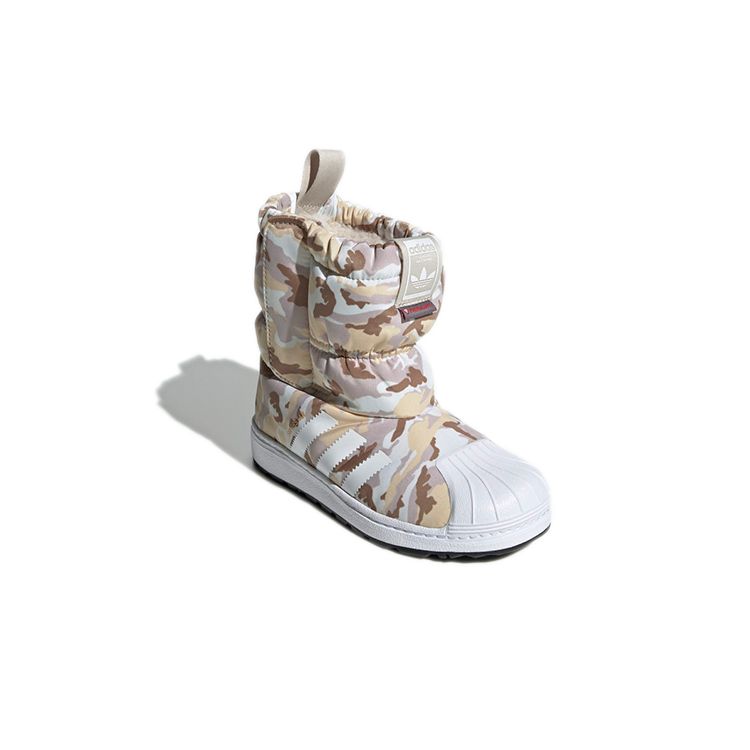 Adidas Originals Superstar Comfortable Durable Snow Boots Kids Boots White Brown EE7261