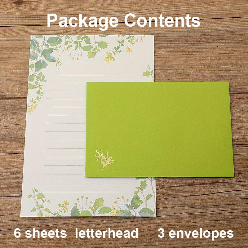A5 Skrivpapper med kuvert Floral stil Linjerat skrivpapper 6 ark Brevpapper med 3 st kuvert