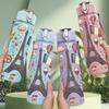 1PC Eiffel Tower Paris City Print 750ml Color Plastic Sports Water Bottle Leakproof Flip Straw Lid Suitable for Sports Office Home Use