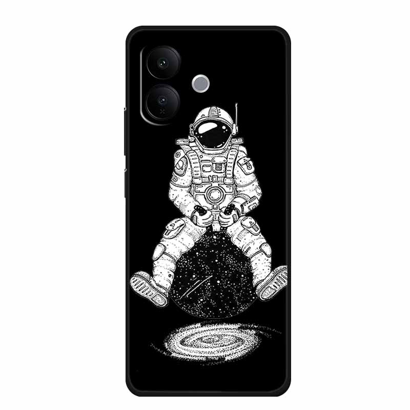 Black Silicone Case For Vivo V60 Lite 4G Case Cartoon Cat Soft Back Cover For Vivo V60 Lite 5G Phone Case 6.77" Coque Funda Para