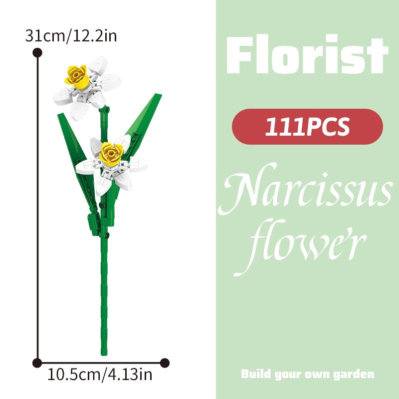 Children's Puzzle Small Particle Patchwork Wooden Flower Simulation Wooden Flower Patchwork Home Decoration Model