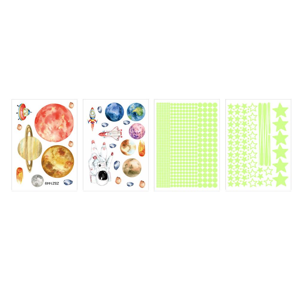 849Pcs Glow in the Dark Stars Planet Spaceship Wall Sticker DIY Luminous Ceiling Decal for Kids Room Bedroom Home Decor