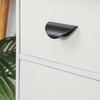 Self Adhesive Punch-free Door Handle Black White Plastics Half Ellipse Cupboard Drawer Handles Kitchen Wardrobe Knob Home Decor