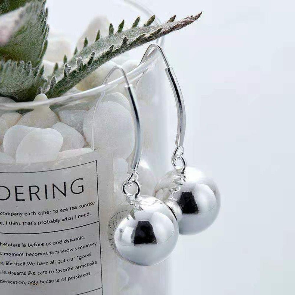 Silver Dangle Earrings for Women Jewelry Accessories Ear Jewelry Gifts Ball Long Earrings Drop