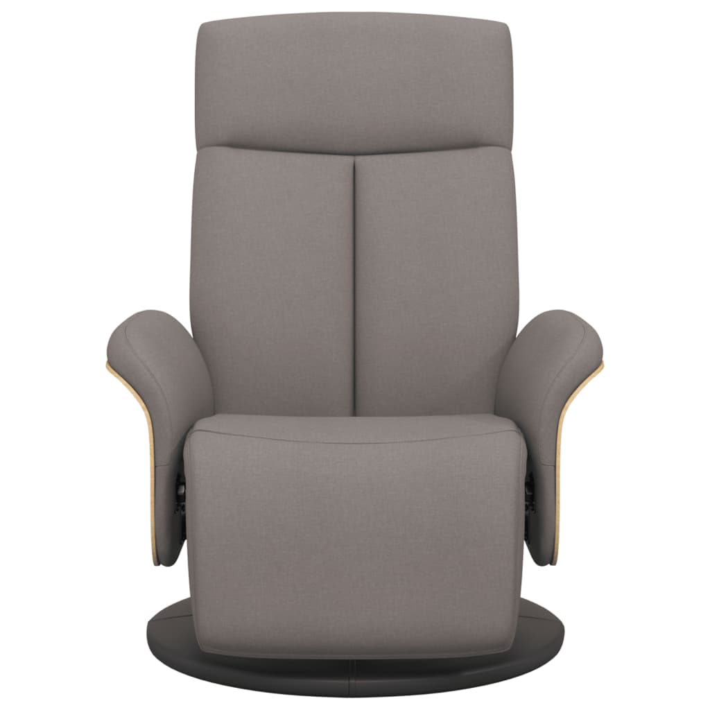Recliner with Footrest Taupe Fabric