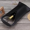 V-shaped Handle Wine Holder Faux Leather Tote Bag, Portable Carrier Pouch, Waterproof Packaging Bag Single Bottle Protector Sleeve for Champagne Beer