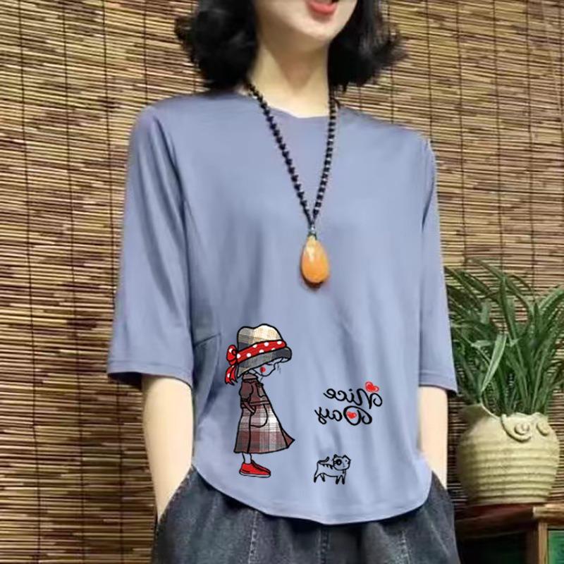Irregularly Designed New Style Mid-sleeve Summer Shirt