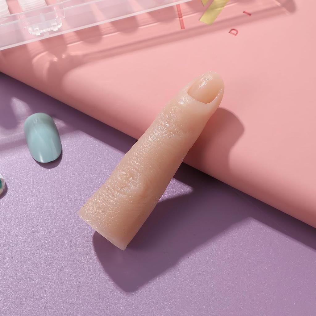 Mipcase manicure Artificial Finger Silicone Fake Finger artificial Bendable Nail piece human body Acrylic Silicone Nail Art Finger prosthetic hand