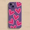 Luxury Red Love Heart Soft Silicone Phone Case For iPhone 15 14 13 12 11 Pro Max Mini XR X XS Max 7 8 Plus Matte Back Cover
