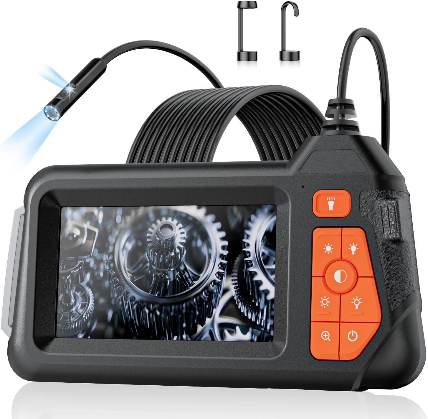 

Endoscope Camera: 4.3 1080P HD Dual-Lens Inspection Borescope with 16.4ft Waterproof Flexible Snake for Sewer Plumbing Automotive