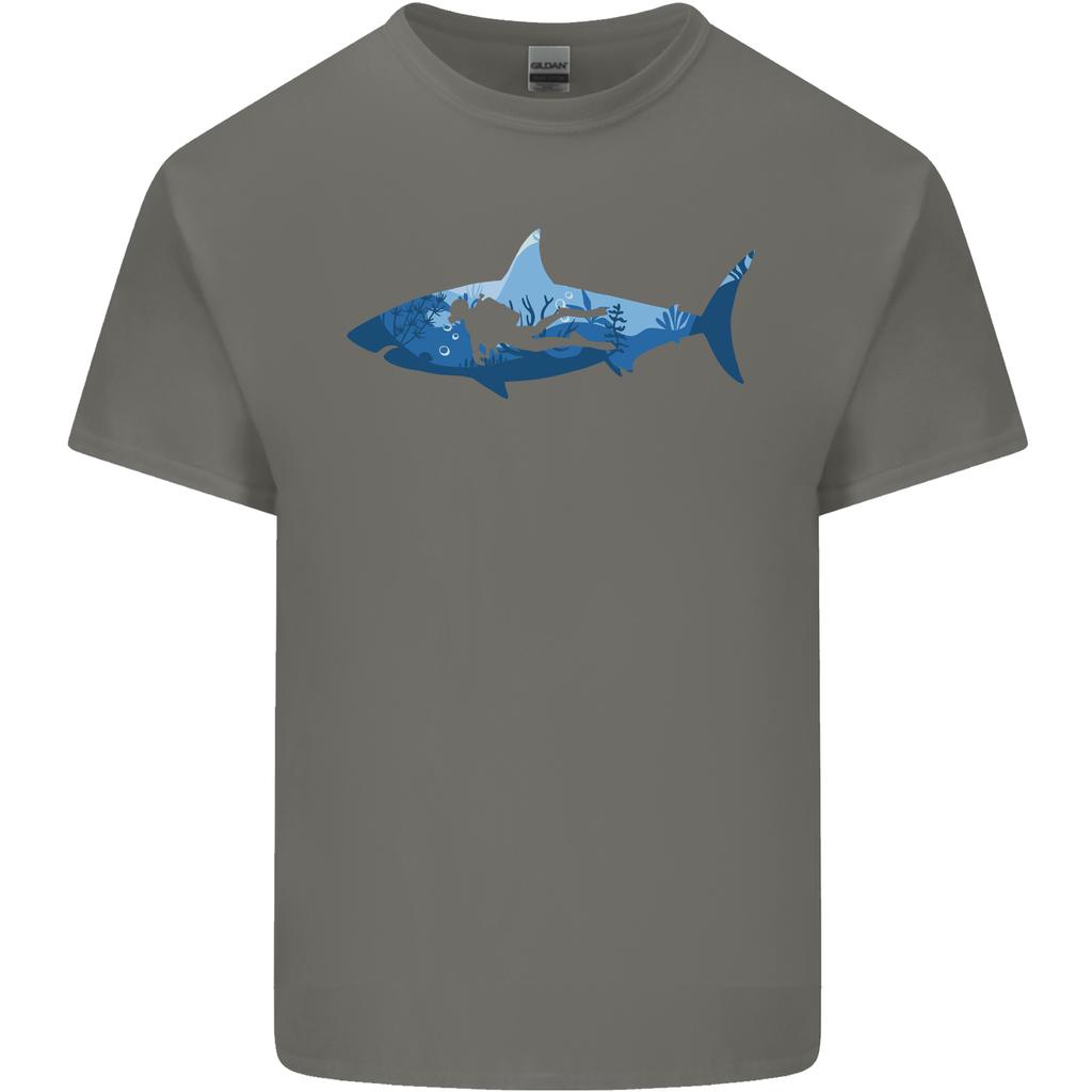 Great White Shark Scuba Diver Diving Unisexs Light Cotton TShirt