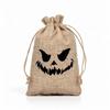 Washable Pull-Close Favor Pouches with a Dark Face Print for Halloween Parties, Candy Distribution, and Small Gifts Packaging