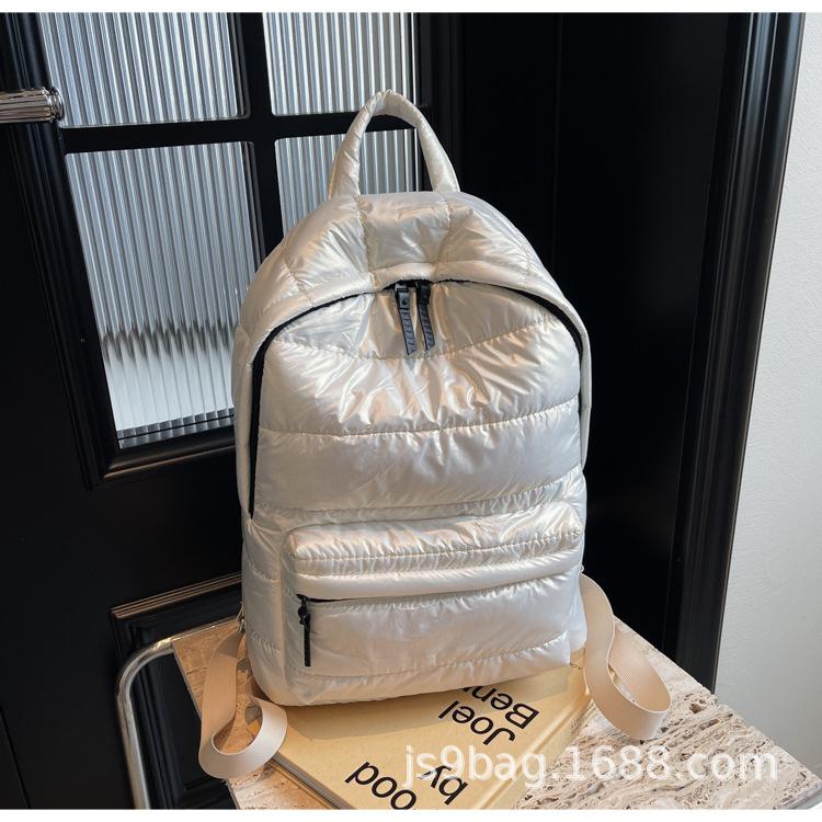 Schoolbag new popular cotton clothes backpack women's casual versatile space cotton backpack wholesale large capacity lightweight bag