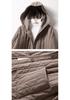 Women's 2024 Stylish Mid-Length Loose Quilted Ribbed Hooded Down Jacket