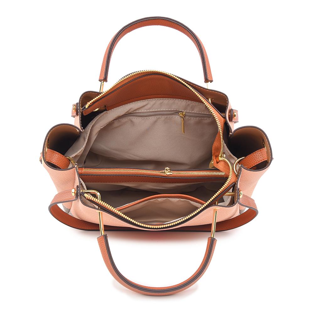 European and American Popular Large Capacity Tote Bag Spring New Fashion Pink Grid Women's Bucket Bag High Grade Texture PU Leather Ladies Handbags