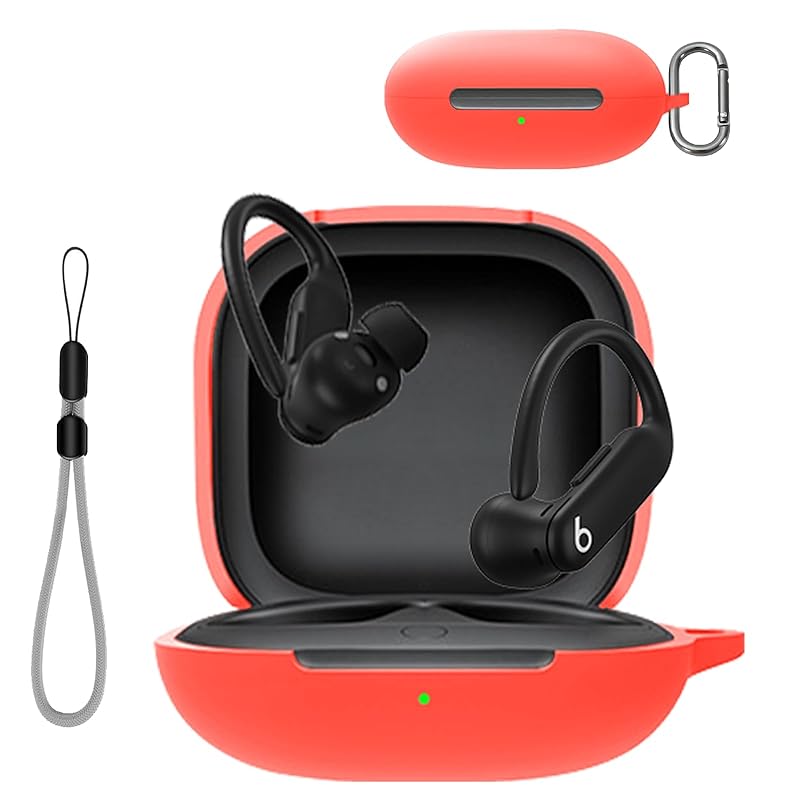

Beats Powerbeats Pro 2 for case Cover [YANMONGI] Wireless earphones protective cover silicone protective case -With chain charging case cover visible