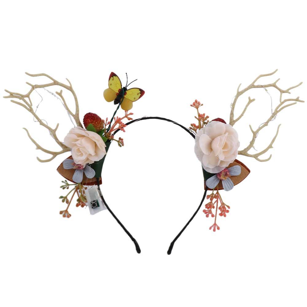 Head Wear Christmas Hair Hoop Photo Props Festival Decoration Fairy Deer Ear Elk Ears Headband Women Hair Wear Glowing Headband