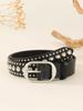 Ladies' Fashionable and Versatile Casual Jeans with Rivet Waistband Narrow Alloy Needle Buckle Retro and Trendy Belt