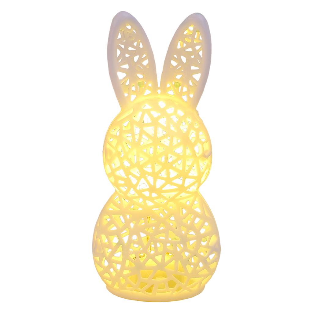 Easter Lighted Hollow Out Bunny Figurine 3D Printed LED Hollow Out Bunny Lamp Spring Indoor Home Decor Easter Decor Gifts Ideal