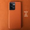 Genuine Leather Half-cover Protective Case for OPPO Reno9 9PRO with Litchi Pattern.