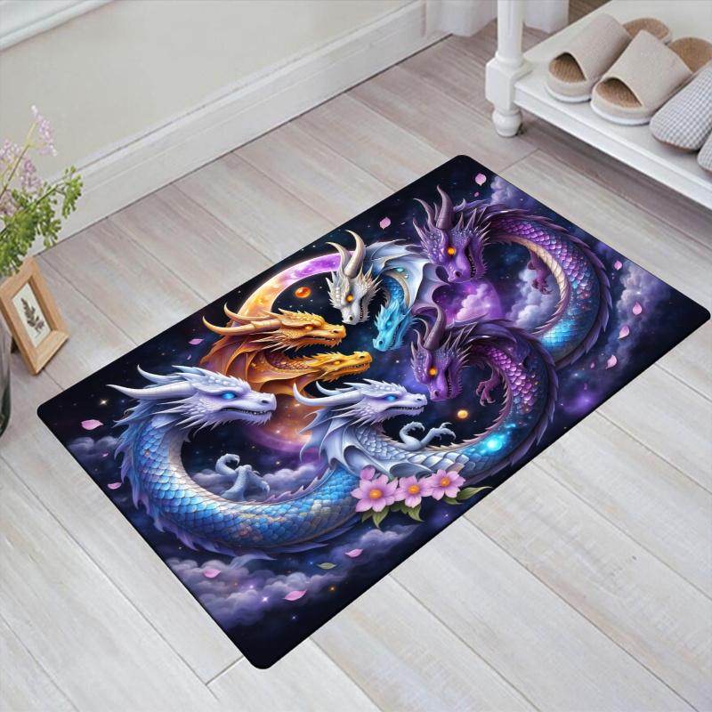 Dragon Carpet Rug for Living Room Bedroom Home Sofa Decoration,Kids play Non-slip Floor Mat