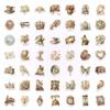 50PCS Retro Romance PVC Sticker Aesthetic Colored DIY Sticky Decoration Scrapbooking Hand Accounting Supplies