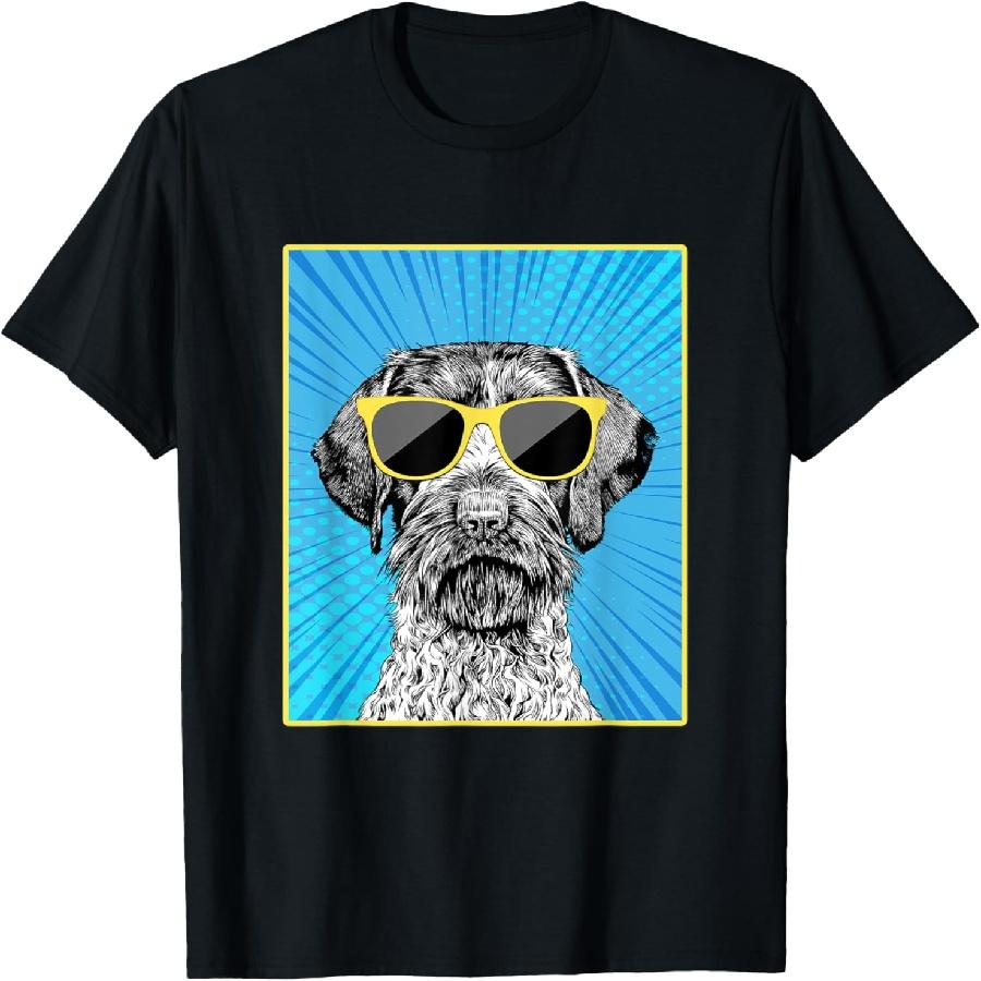 GWP Portrait Pop Art German Wirehaired Pointer Dog Lovers T-Shirt XXXXXL чёрный
