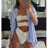 2024 Women's 3D Floral Bandeau One-Piece Swimsuit