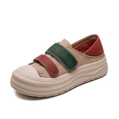 GKTINOO Genuine Cow Leather Women Sneakers Plus Size Spring Autumn Ladies Casual Shoes Retro Vulcanized Woman Summer Loafers