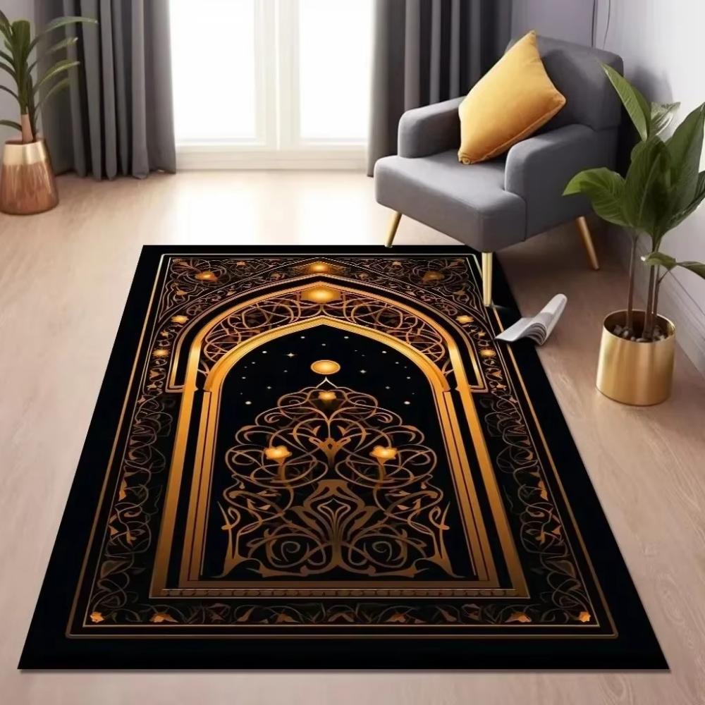 Luxury Prayer Mat for Living Room and Bedroom Soft Non Slip Floor Carpet Comfortable Islamic Prayer Rug with Elegant Design