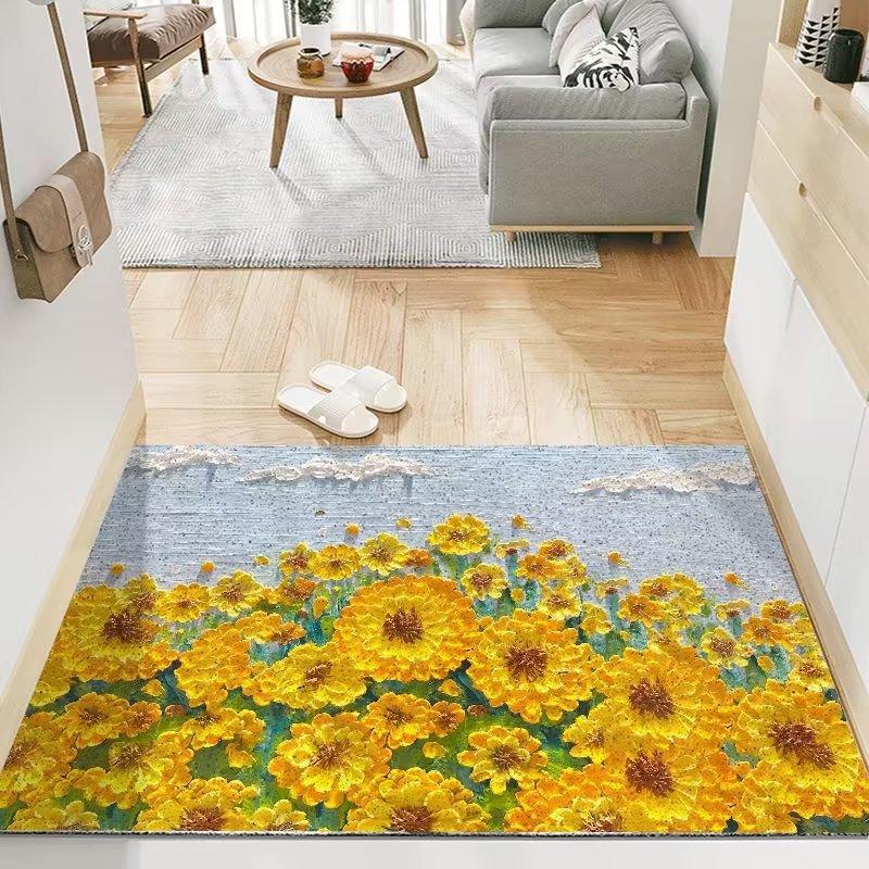 Oil Painting Entrance Door Mat Living Room Non-Slip Floor Carpet Bathroom Doormat Kitchen Rugs