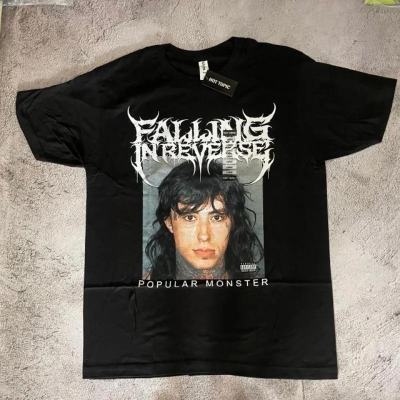 Unisex Short Sleeve Crew Neck Cotton T Shirt Falling In Reverse Populer Monster Album Cover XXXL