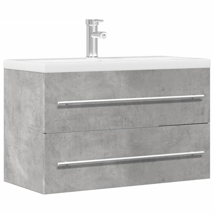 VidaXL Armoire de lavabo gris béton 80x38,5x48 cm bois ingénierie 856228