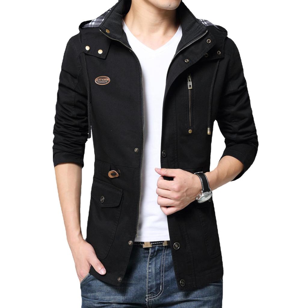Men's Hooded Pure Cotton Washed Workwear Jacket - Autumn/Winter 2022 Collection