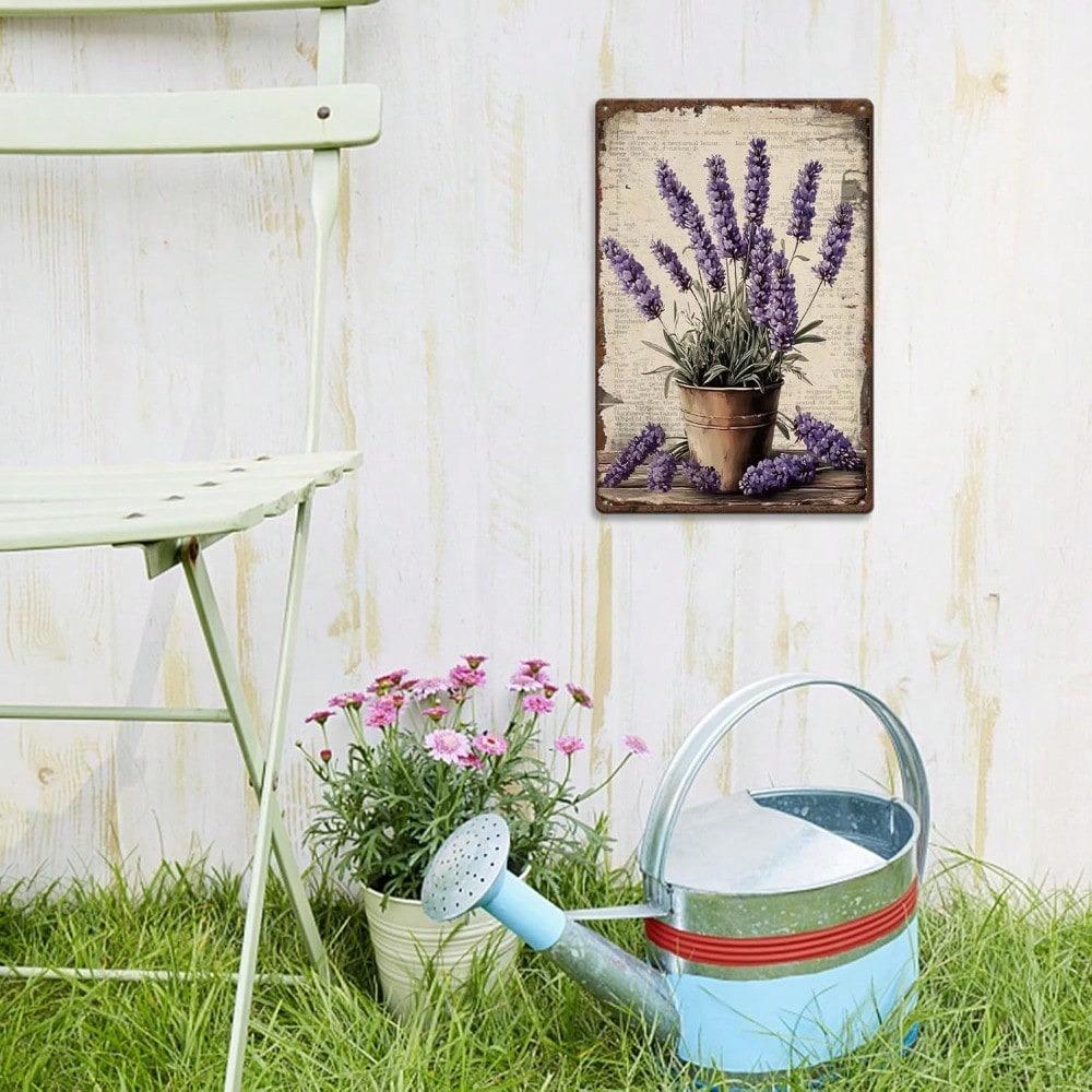 Provence Lavender Tin Sign Farmhouse Wall Decor Kitchen Garden Vintage Metal Plaque